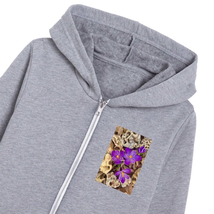 Crocuses and Druzy Quartz Kids Zip Hoodie