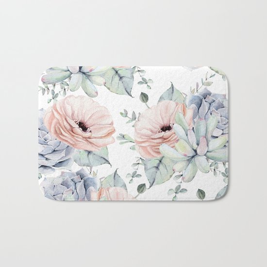 Pretty Succulents by Nature Magick Bath Mat