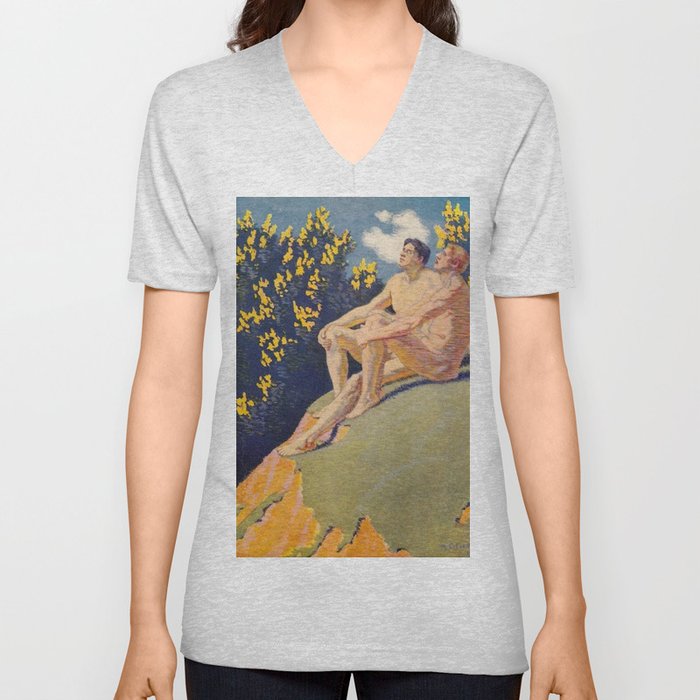 “I will sing the song of companionship” Leaves of Grass by Margaret Cook V Neck T Shirt