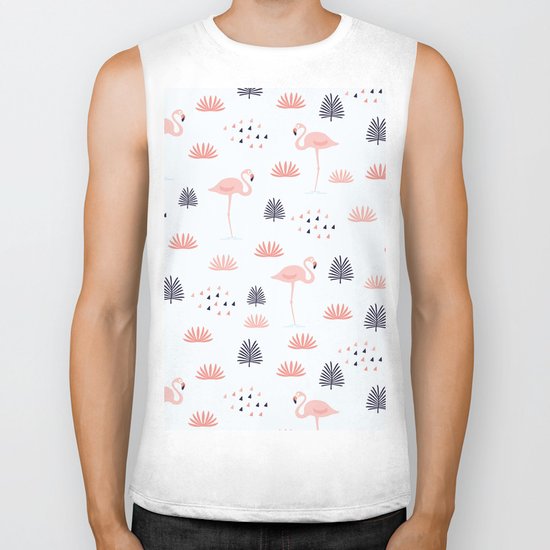 Flamingo Pattern Biker Tank