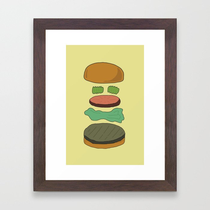 Burger Assembly Framed Art Print