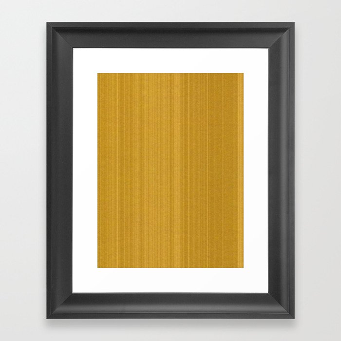 Mustard Yellow Velvet Striped Texture Boho Framed Art Print