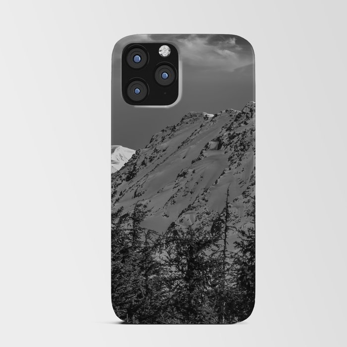 Winter Mountain Vista B & W - Gwin's, Kenai Peninsula, Alaska iPhone Card Case