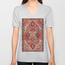 Heriz Azerbaijan Northwest Persian Rug Print V Neck T Shirt