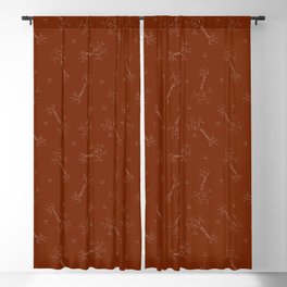 Minimalist Neurons on Red Blackout Curtain
