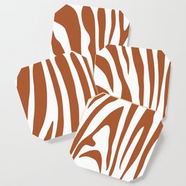 6-311-4 Burnt Orange & White, Decorative Zebra Stripes, Boho decor Coaster