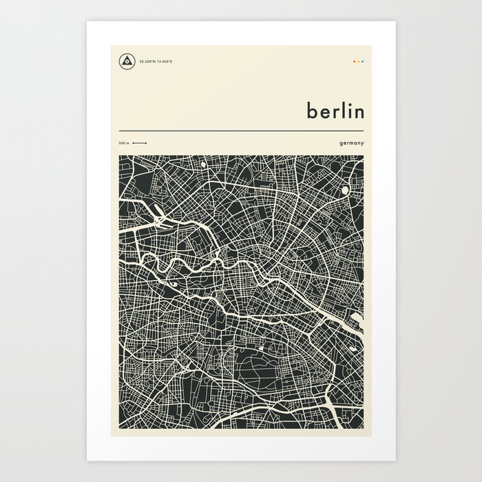 BERLIN MAP Art Print