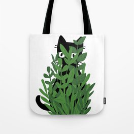 Cat in Green Tote Bag