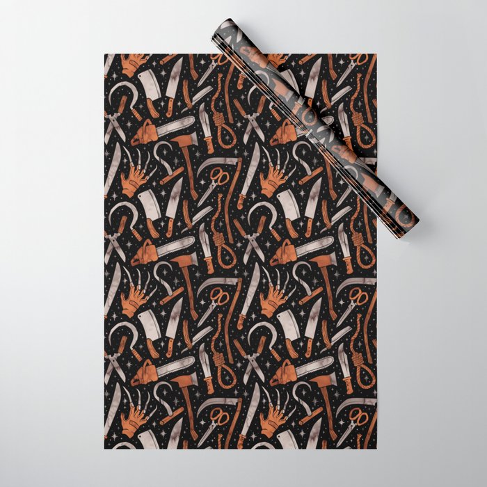  Horror Movie Weapons Wrapping Paper