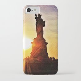 Statue Of Liberty | Lady Liberty | NYC | Landmark | Sunset | America | USA | Travel Photography Painting iPhone Case