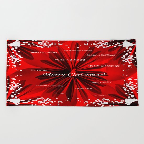 Merry Christmas Beach Towel