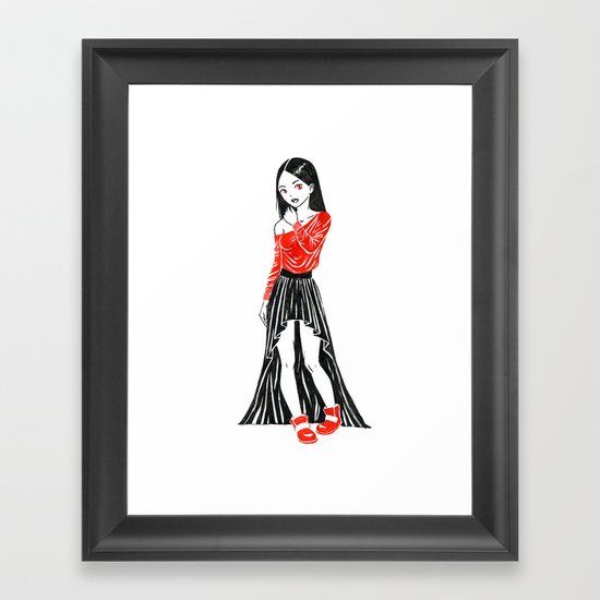 Girl in Dress Framed Art Print