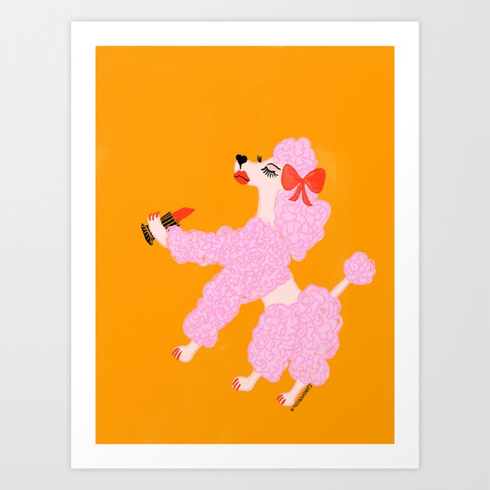 Lipstick Poodle Art Print