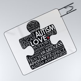 Autism Awareness Love © GraphicLoveShop Picnic Blanket