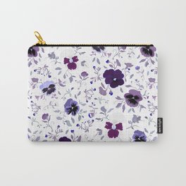 Pansies - Winter White Carry-All Pouch