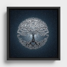 Tree of Life Nova Blue Framed Canvas
