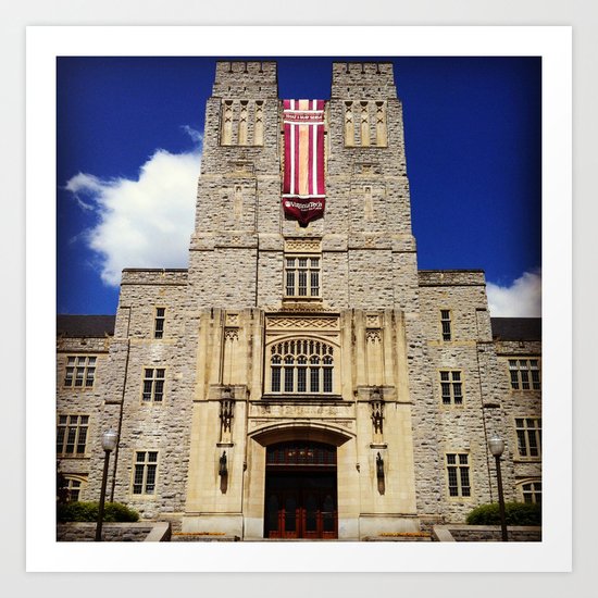 Burruss Hall, Hokie Pride Art Print