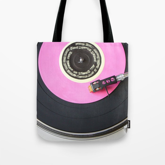 Pink Vinyl Record Tote Bag