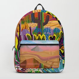 Reaching the Mountain Top Backpack | Arizona, Garden, Folkart, Mountains, Afternoon, Phoenix, Landscape, Sunny, Morning, Abstract 