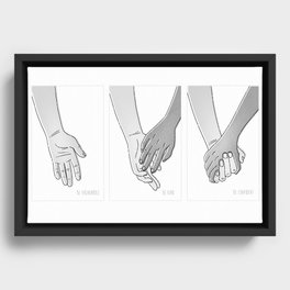Three Words: Vulnerable, Kind, Confident Framed Canvas