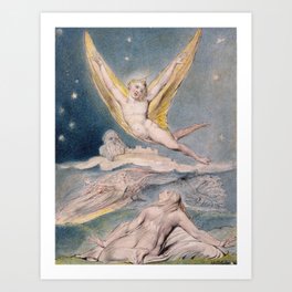 Night Startled by the Lark  : William Blake Art Print | Oil, Night, Vintage, Nudeart, Vintagepainting, Digital, People, Sensual, Angel, Purevintagelove 