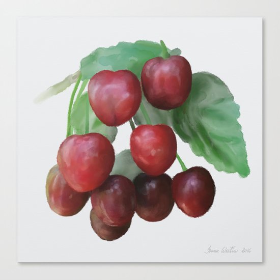 Sour Cherry, watercollor Canvas Print