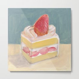 Strawberry Cake Metal Print