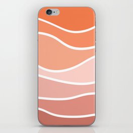Colorful retro style waves - pink and orange iPhone Skin