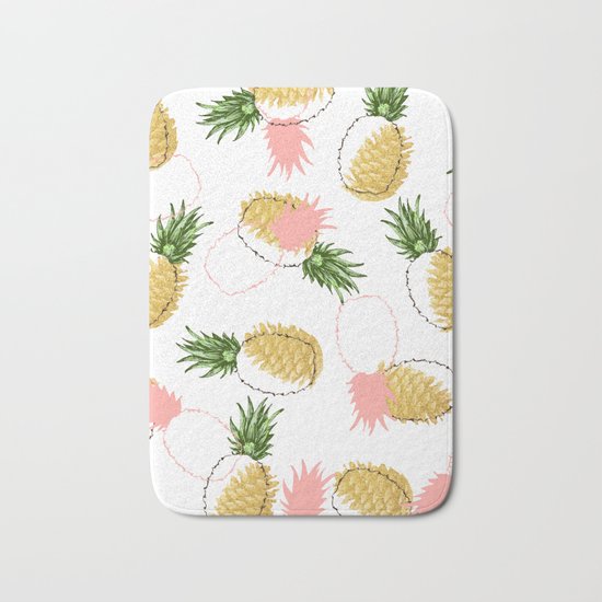 Pineapples & Pine Cones #society6 #decor #buyart Bath Mat