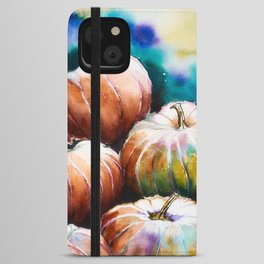 Halloween Pumpkins Watercolour iPhone Wallet Case