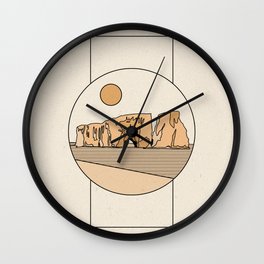 Percé Rock Landscape Line Art Wall Clock