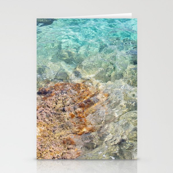 Coastal Splendor: Colorful Volcanic Rock in the Mediterranean Sea Stationery Cards