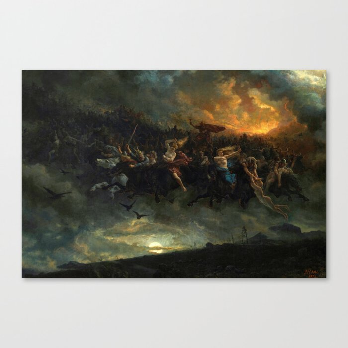 The Wild Hunt Of Odin, 1872 by Peter Nicolai Arbo Canvas Print