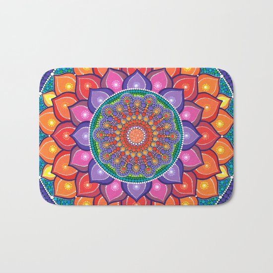 Lotus Rainbow Mandala Bath Mat