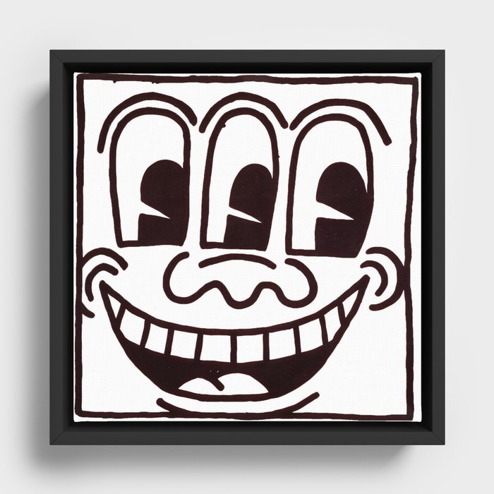 Face Smile Framed Canvas