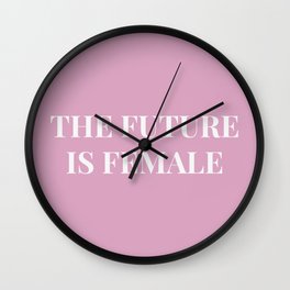 The future is female pink-white Wall Clock