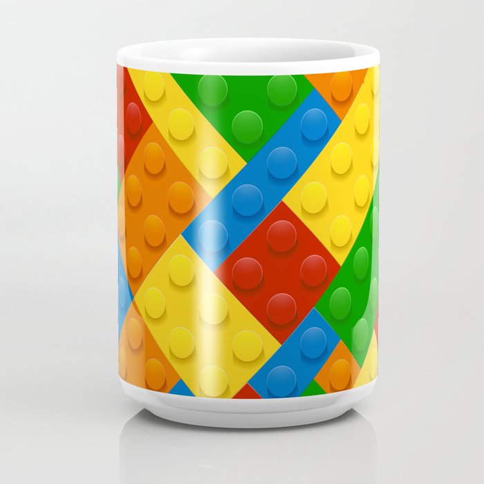 Lego Closeup Quadrant Pop Art Distressed Big Pattern Coffee Mug by