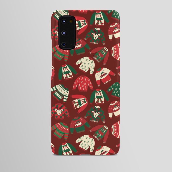 Ugly Christmas Sweaters Red Green Beige Android Case
