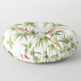 Birds of Paradise Wallpaper Pattern Floor Pillow