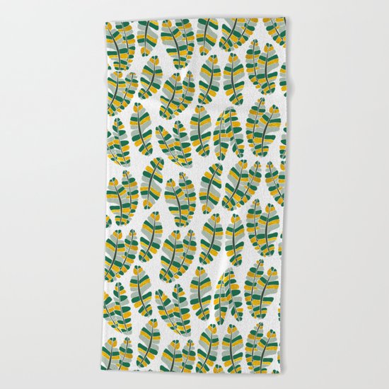 Banana Gold Leaves Beach Towel