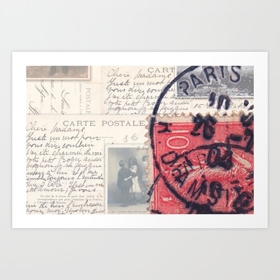 Postale Paris Art Print