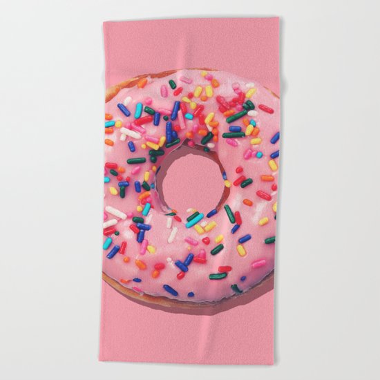 Pink Donut Beach Towel