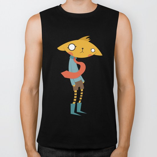 Cat with Tie Biker Tank