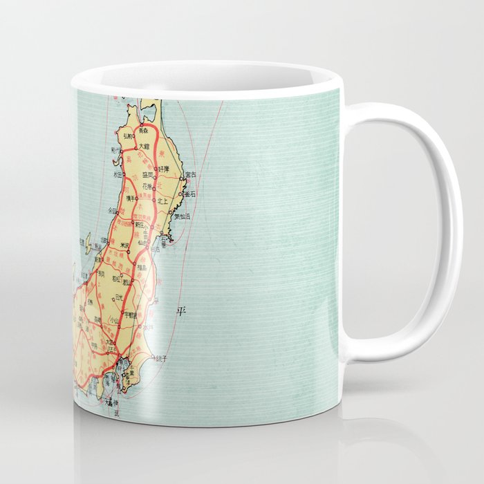 1956 Japan Vintage Transportation System Map Coffee Mug