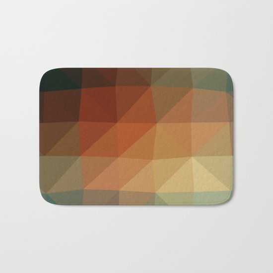 Shades Of Green And Brown Triangle Abstract Bath Mat