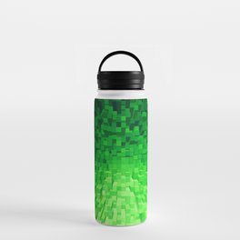 Green Pixelated Pattern Water Bottle