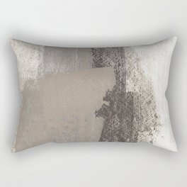 Taupe and Charcoal Grey Modern Abstract Painting Rectangular Pillow