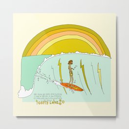 surf legend gerry lopez lightning bolt retro surf art by surfy birdy Metal Print