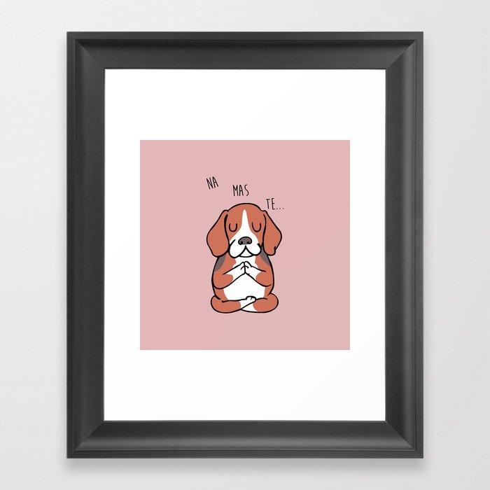 NAMASTE Beagle Framed Art Print
