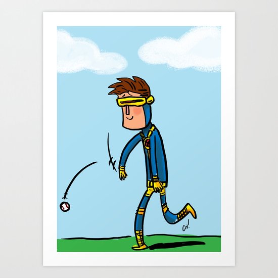Cyclops Loves Baseball Art Print